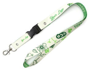 Lanyard in Carta Impermeabile con Fibbia a Sgancio Rapido, stampa in sublimazione full-color e materiali certificati. Un accessorio promozionale pratico fornito da AMGS Group.