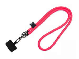 Lanyard tubolare personalizzato lungo con moschettone nero per badge aziendali. Disponibile su AMGS Group.
