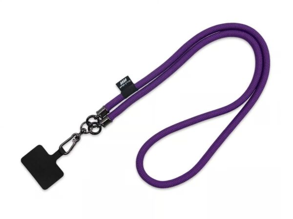 Lanyard personalizzabile da 60 cm con finiture metalliche lucide, perfetto per fiere. Scopri di più su AMGS Group.