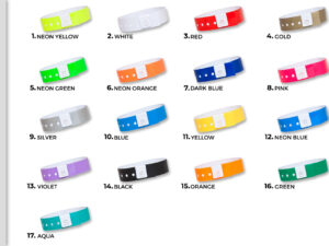Cartella colori per braccialetti in vinile da 19mm. Presentazione di 17 tonalità disponibili per braccialetti identificativi B2B. Produttore AMGS Group.cartella-colori-braccialetti-vinile-19mm-amgs-group.jpgcartella-colori-braccialetti-vinile-19mm-amgs-group.jpg