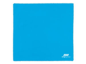 Panno blu in poliestere riciclato – formato grande e stampa resistente, elegante gadget ecologico di AMGS Group.