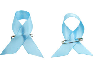 Fiocchi in raso blu e rosa Awareness con stampa del logo, doppio lato, produttore AMGS Group.