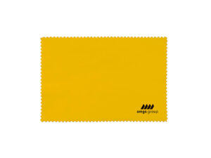 Panno giallo in microfibra 10×15 cm – stampa a sublimazione a colori, qualità certificata ed ecologica di AMGS Group.